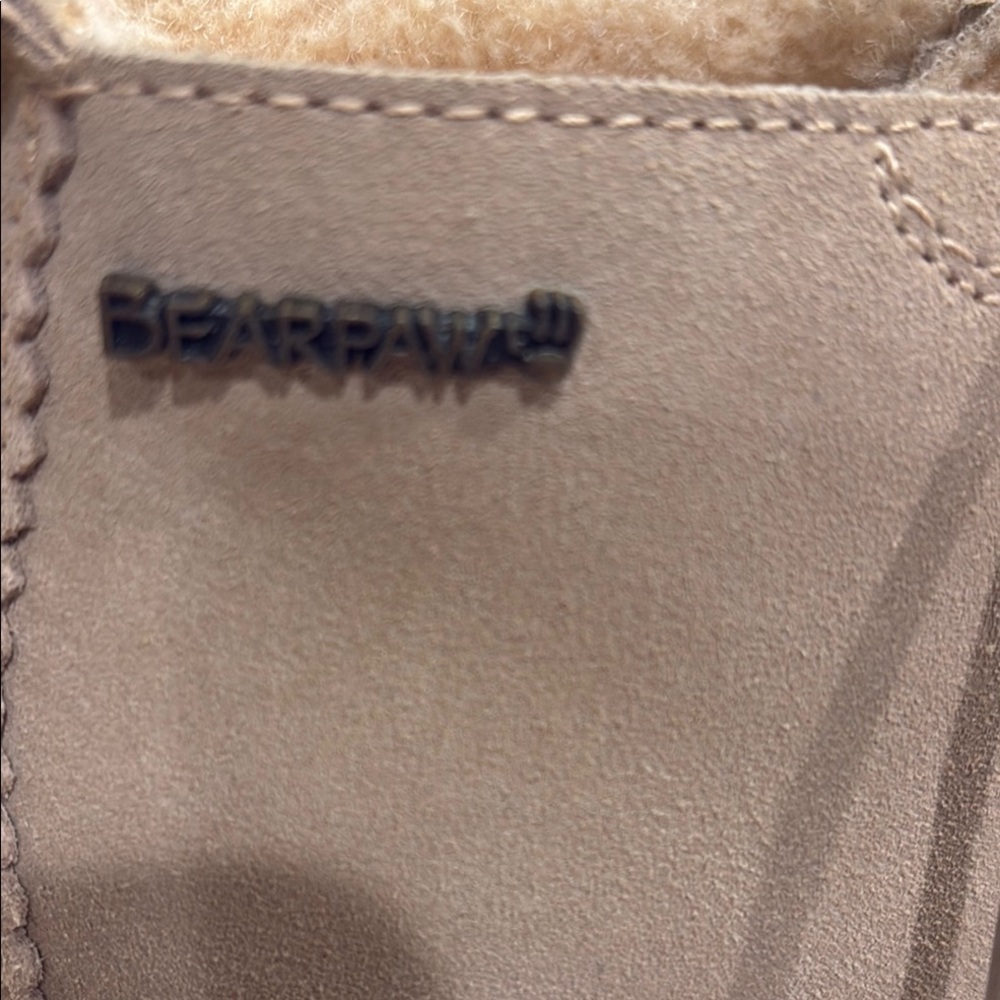 BearPaw Tan Suede Boots with Lace-Up Designs - Picture 3 of 9